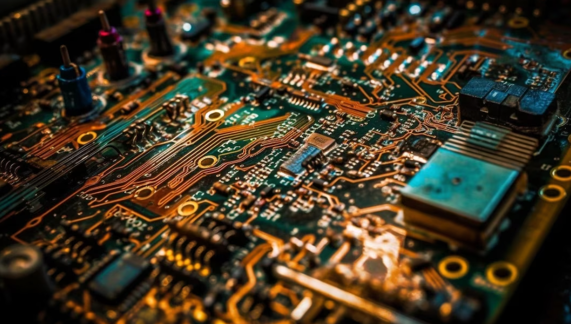 A close-up photo of a computer with a circuit board